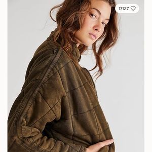 Free People Quilted Dolman Dusted Military size small